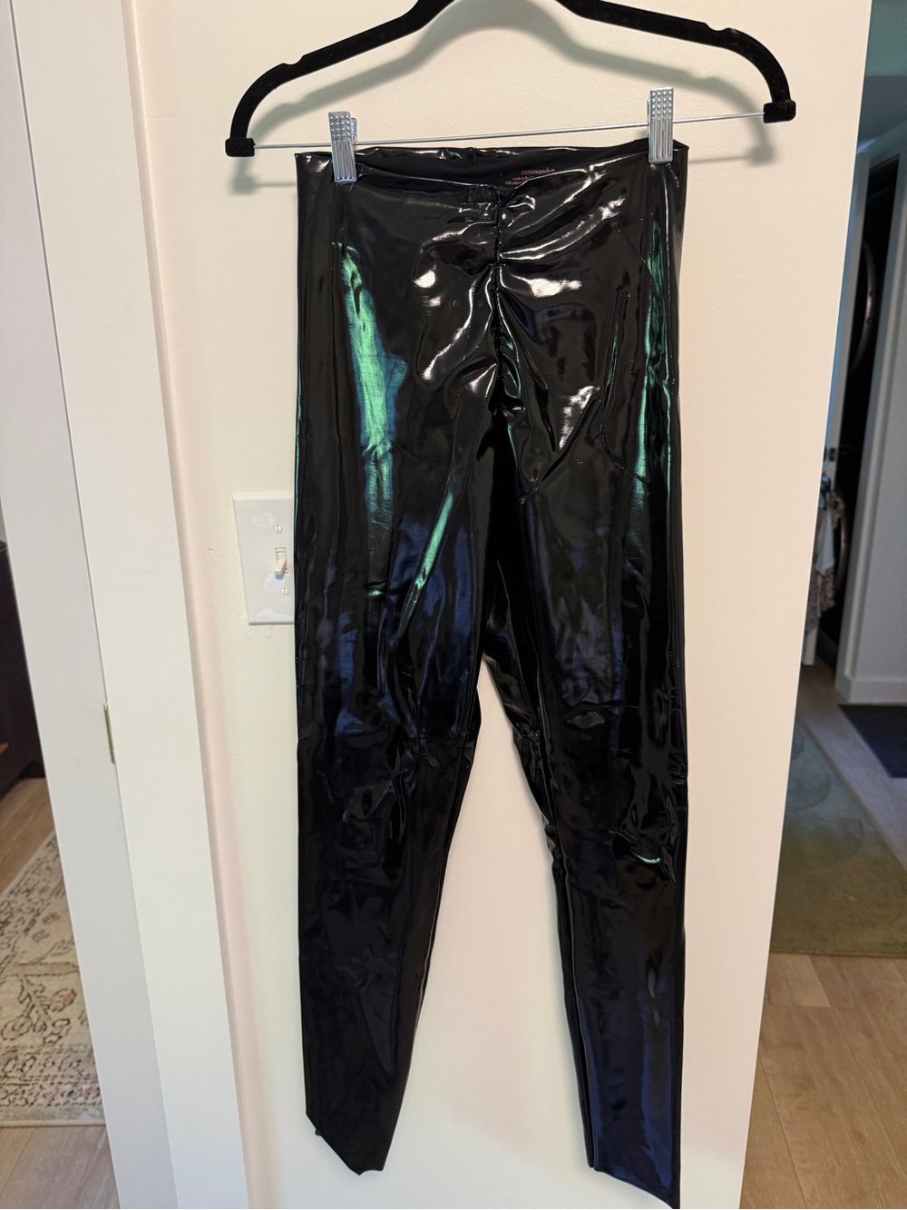 Commando Black Patent Leather High-Waist Leggings